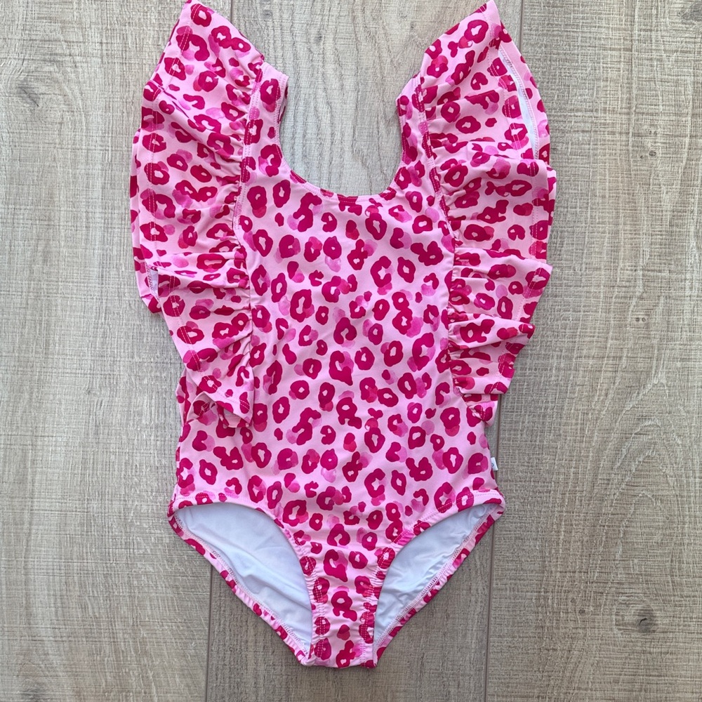 Posh Peanut Pink Leopard Kids Swim One Piece